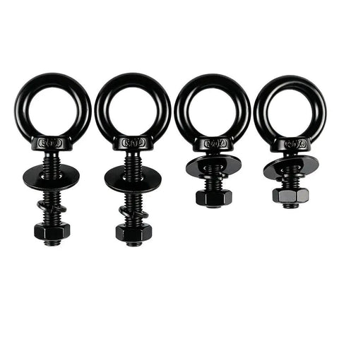Beefy Four Piece Heavy Duty Lifting Ring Eye Bolt Kit In Stainless Steel 304 With Nuts Washers And Spring Washers M12 By 50mm Threads Half Inch By Two Inch Size Easy Install For Hoisting And Rigging, black eye bolts with hardware