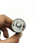 Front view of JGA25-370 Gear Motor 12V DC Low RPM High Torque Micro Gearbox Motor for Robotics held in hand, showing motor face.