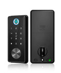 Lock Down Your Entryway Smooth With This Killer Smart Deadbolt Featuring Rapid Fingerprint Keyless Entry Smartphone App Voice Control Auto Security And Hassle Free Keypad - sleek black design with keypad and fingerprint scanner.