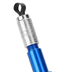Close-up of a blue aluminum handle on a Flooring Trimming Skiving Knife Pro Grade Heavy Duty Aluminum Alloy Tool For Carpets And PVC Edges