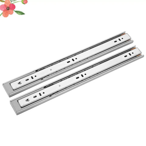 Heavy Duty Steel Drawer Slides With Three Section Extendable Rail Buffer Soft Close Double Row Stainless Steel Quiet Ball Bearings Smooth Load Bearing For Cabinets Easy Install And Anti Derailment For Secure Drawers, pair of steel drawer slides