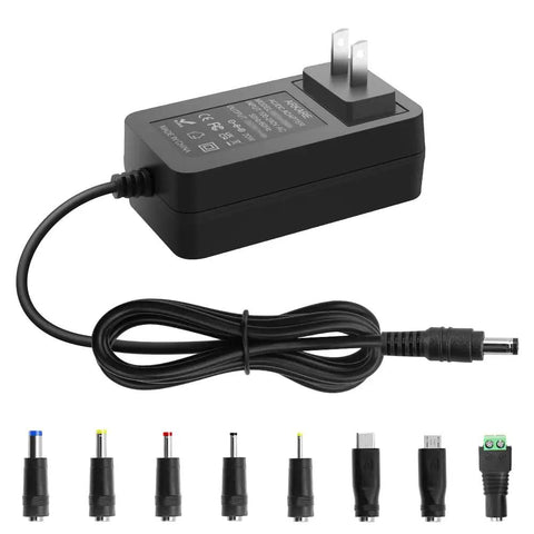 5V 4A Power Supply Adapter 20W AC DC Charger 100V 240V Input To DC 5V 4A Output With Eight Tips and Flexible Cable