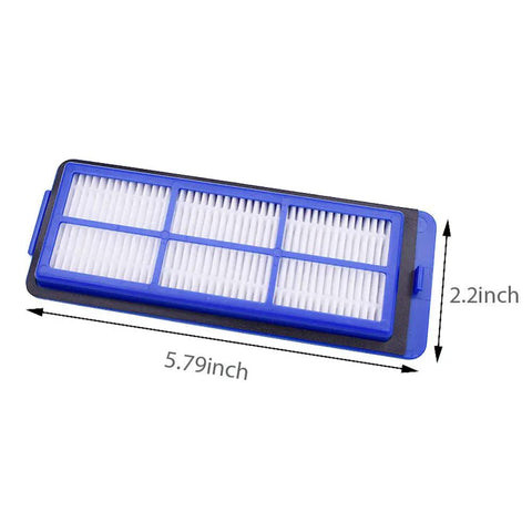 Six Pack Replacement Vacuum Filters For RoboVac 11S Max, 15C Max, 30C Max, 25C Max, blue high efficiency filter dimensions