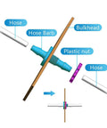 ANPTGHT 1/4-inch bulkhead hose barb fittings, blue plastic body, 6-pack with metal washers, hoses shown.