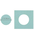 2 Inch Circle Lever Action Craft Punch for Paper Crafting and Scrapbooking Cards Arts Projects cutout and guide on blue paper.