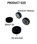 Image showing dimensions of Twenty Piece Plastic Toy Car Wheels With 2mm Shafts For RC Cars Trucks Robots And DIY Models Style 1 Kit.