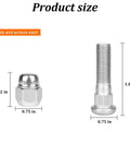Measurements of 8 Piece M12x1.25 Wheel Hub Bolt Stud And Nut Set For Cars Steel Chrome Lug Kit With Lug Nuts Replacement OEM 28171AJ000 28365FE001