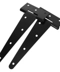 Beefy 8 Inch Black Iron Barn Door Hinges Extended T Shape Slotted Bearing Hinge With Sturdy Construction And Easy Adjustment