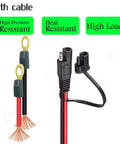 SAE To O Ring Terminal Harness With 15A Fuse, 2 Pin Quick Disconnect Plug Battery Extension Cable, 3.28 Ft 10 AWG Red Black Wires