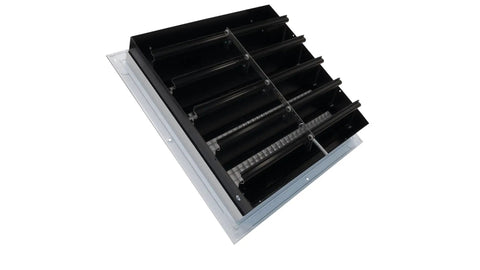 Twenty four inch damper grille for Top Tier Heavy Workhorse Roof Mount Whole House Fan For Flat Roofs With Zero Attic.