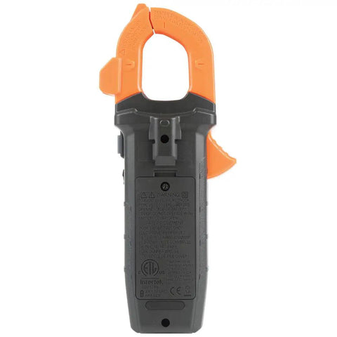 Back view of Digital Clamp Meter Workhorse with 400A auto-ranging clamp, orange clamp detail visible