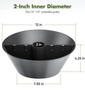 No Fuss 2 In 1 Umbrella Planter For Patio Table And Pole With Umbrella Hole Fits Poles Up To Two Inches Diameter Black PVC