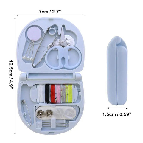 Two Pack Mini Travel Sewing Kit Set, Grab And Go DIY Supplies In A Compact Plastic Case With Threads, Scissors, Needles