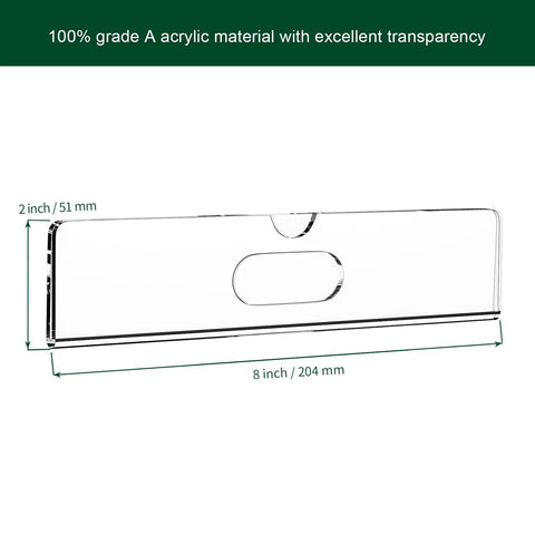Clear Acrylic Door Name Plates 2x8 Inches 5 Pack With Adhesive Tape Easy Paper Insertion For Office And Classroom Doors