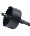 Rannb 70mm hole saw with pilot bit, black metal, triangle shank