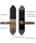 Knocks Out Burglary Hassle Smart Door Lock With Touchscreen Fingerprint Scanner Rfid Card And Numeric Code Entry super quick install features detailed view