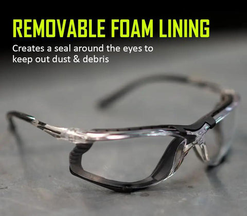Kickass Foam Lined Safety Glasses Featuring Anti Fog Lens Technology With Tough As Nails Polycarbonate Construction And Legit Ansi Z87 Plus Certified Shielding In A Massive Pack Of One Hundred Forty Four Pairs For Daily Grind Workers
