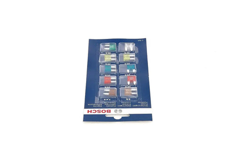 Heavy Duty Mini Automotive Atm Blade Fuse Assortment Kit For Cars in packaging with various amp ratings visible.