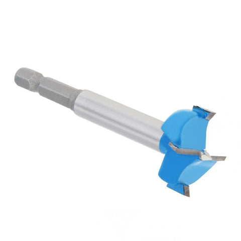 Pro Grade 25mm Alloy Steel Drill Bit Set With Woodworking Hole Saw Kit, blue-tipped drill bit for woodworking tasks.