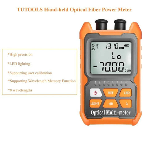 Go To Handheld Optical Fiber Power Meter And Fiber Optic Cable Tester For FC SC ST Universal Interfaces, front view