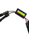 Badass No Sweat Plug And Play 200A Digital Wattmeter with display and connectors for measuring volts, amps, and watt hours.