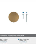 Champagne Bronze Cabinet Knob 1-1/4 Inch Diameter For Cabinets And Drawers, Renown Series with installation hardware