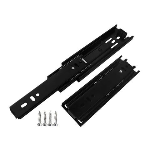 Black 6 Inch Cabinet Drawer Slides Kit with easy installation drawer rails and accessories for smooth quiet sliding durable triple track design