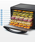 Reliable Digital Food Dehydrator With Eight Roomy Trays For Hassle Free Fruit Vegetable Herb And Homemade Pet Snack Drying Featuring Precise Heat Settings And Long Timer Controls with diverse fruits.
