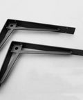 Heavy Duty Black Metal Shelf Brackets Rock Solid Wall Mount Support for strong shelving in black finish, set of 2.