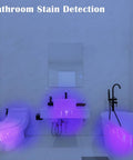 Waklyte 21-LED UV black light flashlight; purple glow shows bathroom stains