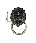 Antique bronze lion head cabinet knob with ring, part of a 4 Pack Lion Head Cabinet Knobs Pulls Handles With Mounting Screws set.