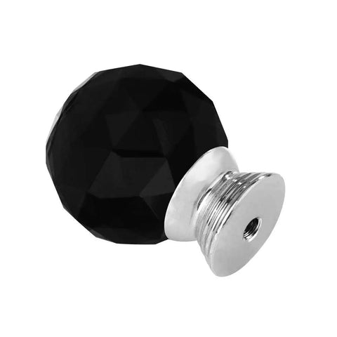 12 Pack Matte Black 30mm Crystal Glass Cabinet Knobs With Mounting Screws Heavy Duty Zinc Alloy Base Knockout Style For Kitchen Dresser Furniture Sweet Home Refresh No Sweat Install