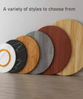 Heavy Duty 27 Inch Lazy Susan Turntable Smooth Spinning Solid Wood Rotating Serving Tray For Kitchen And Dining Room in various styles.