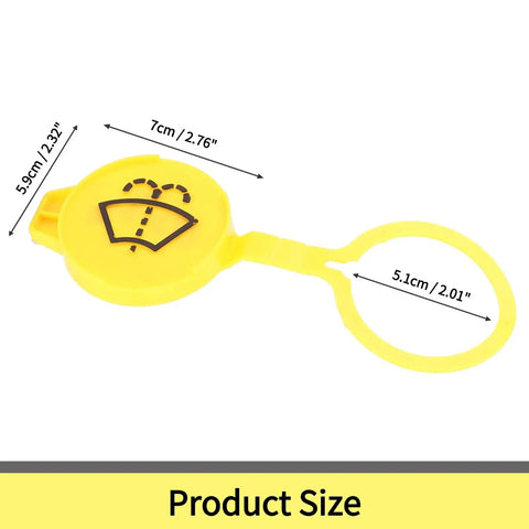 Jeep Cherokee Windshield Washer Reservoir Cap Replacement For 2014 2015 2016 2017, yellow plastic OE 68225063AA with dimensions shown