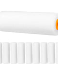 Pro Level Sponge Paint Rollers For Wall Texturing And Drywall Finishing Deliver Seamless Even Coverage Quick Swap Haul With Comfortable Grip Handles, set of 10 white sponge sleeves.