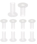 Self Lubricating Nylon Flanged Sleeve Bearings White, 8mm Bore, various views, showing flange and sleeve design for machinery use.