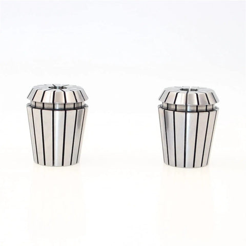 Precision ER25 Collet Chuck Holder 1 PC Kit With High Accuracy Spring Tooling For Tight Tolerance Machining And DIY Projects To Boost Efficiency and Grip Sizes From 1 To 16 Millimeters, two collet chucks shown.