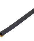 Black silicone rubber gasket seal strip with yellow adhesive backing for doors and windows, 20 ft