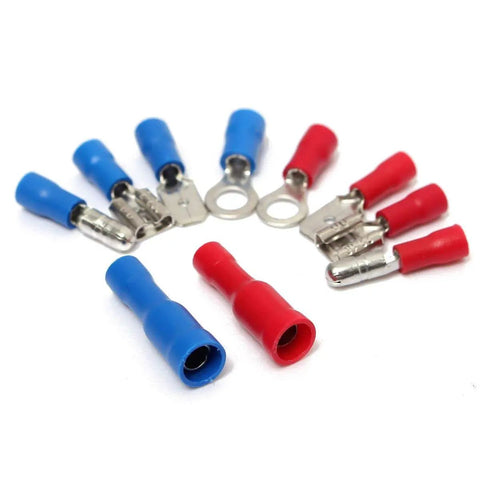 Grab This Awesome 200 Pcs Red And Blue Insulated Spade Ring Terminal Kit With Crimp Connectors For All Your Electric Wire Projects Today. Red blue insulated spade and ring crimp terminals for electrical wire projects