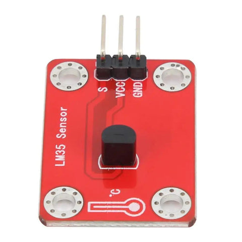 LM35 Temperature Sensor Module with Linear 10mV per Degree Celsius Output, microcontroller interface visible