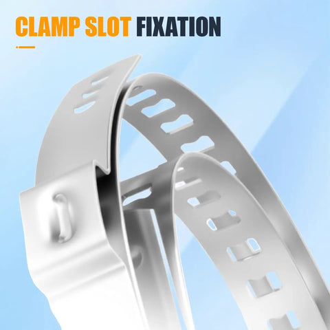 Locking C clamps for Silicone Inner Tie Rod Boots with Bellows Cable Ties, close-up view of slot fixation.