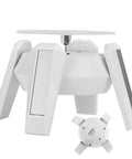 Solar Powered Jewelry Display Stand With 360 Degree Rotating Turntable And Blue LED Lights Electric Base for showcasing jewelry.