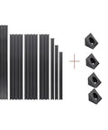 Hella Sturdy 300mm Aluminum Extrusion Frame Kit For Corexy 3D Printers features black anodized rails and brackets.