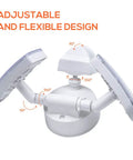 Ultra Bright Outdoor Motion Sensor Flood Light With Dual Heads, 3700 Lumen 5700K Daylight, adjustable design shown