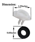 4 Pack 101237 Cup Seal And Diverter Gate For Tub Spout Bath Faucet Leak Fix Parts measuring 1.25 inches and 0.60 inches, durable rubber.