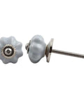 Top Shelf Grey Ceramic Drawer Knobs Bulk Pack Of One Hundred Pieces For Kitchen Cabinets And Dressers Rust Free Hardware With Safe Edges Quick Mount Home Refresh Win, showing two decorative grey knobs.