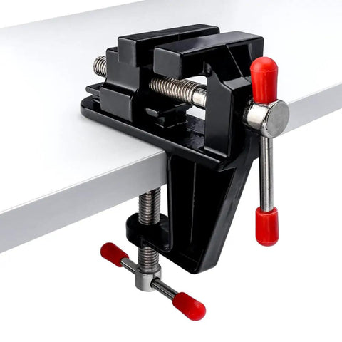 Mini Tabletop Vise Clamp On For Jewelry Making And Watch Repair, Portable Aluminum Alloy Bench Vise With Walnut Finish, clip on tool