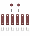 Brown Silicone Toilet Seat Bumpers Set Of 8 Replacement Cushions Non Slip Durable 6 oblong 2 round with screws shown