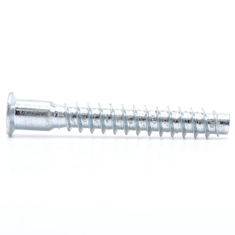 M7 x 50mm Confirmat Screws for Flat Pack Furniture, 5mm Pre Drilled Holes, side view of durable fastener for shelving and cabinets