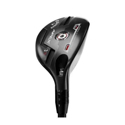 Apex 4 Hybrid 2021 graphite shaft regular flex golf club with Jailbreak AI Velocity blades, close-up view.